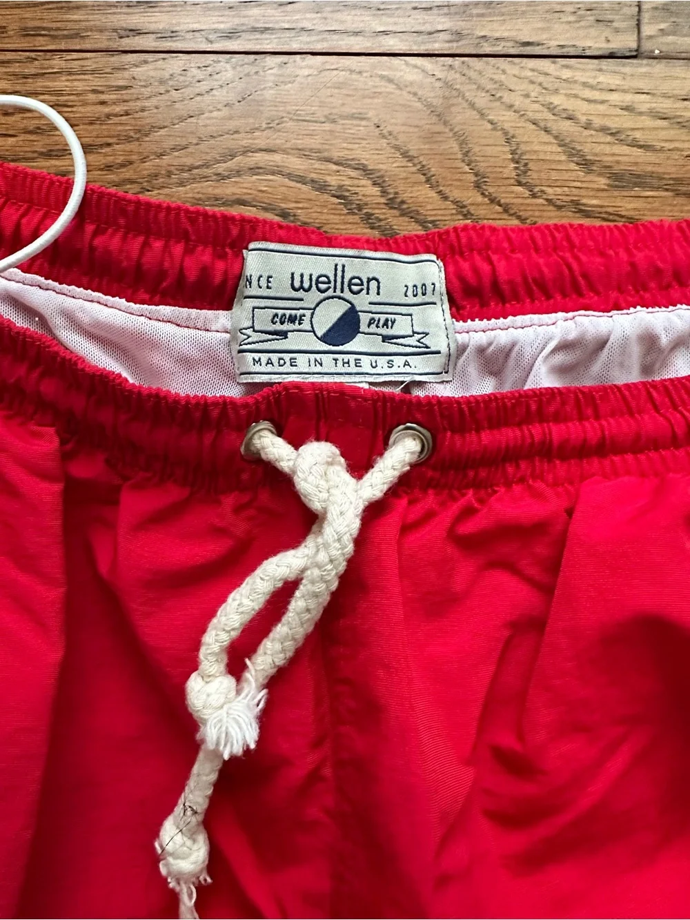 Wellen Bright Red Men's Swim Trunks Drawstring Size XL Made in USA